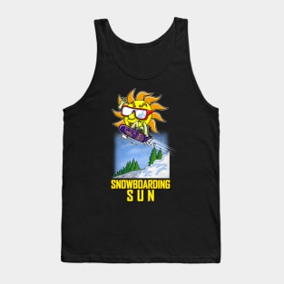 Cute Summer Sun Snowboarding Winter Sports Cartoon Meme Tank Top